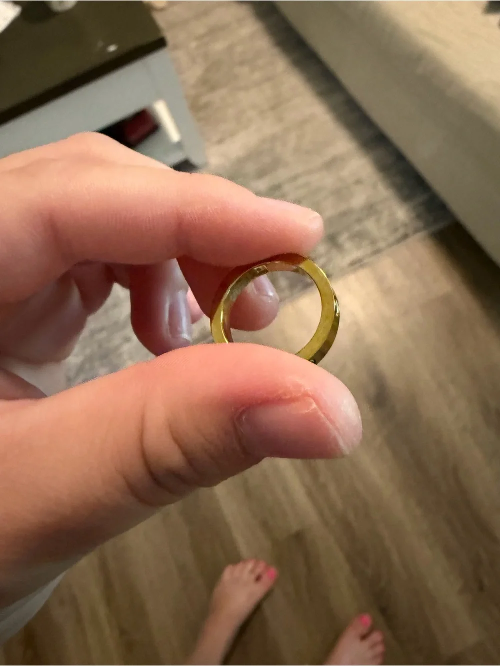 Gold-Tone Screw Detail Ring